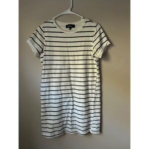 Lulus White and Black Striped Dress Womens XXS Short Sleeve‎ Preppy Classic